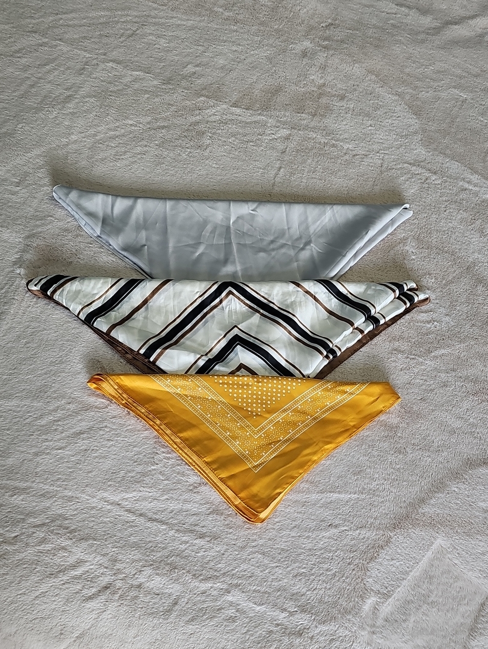 3-Piece Satin Textured Scarf Set